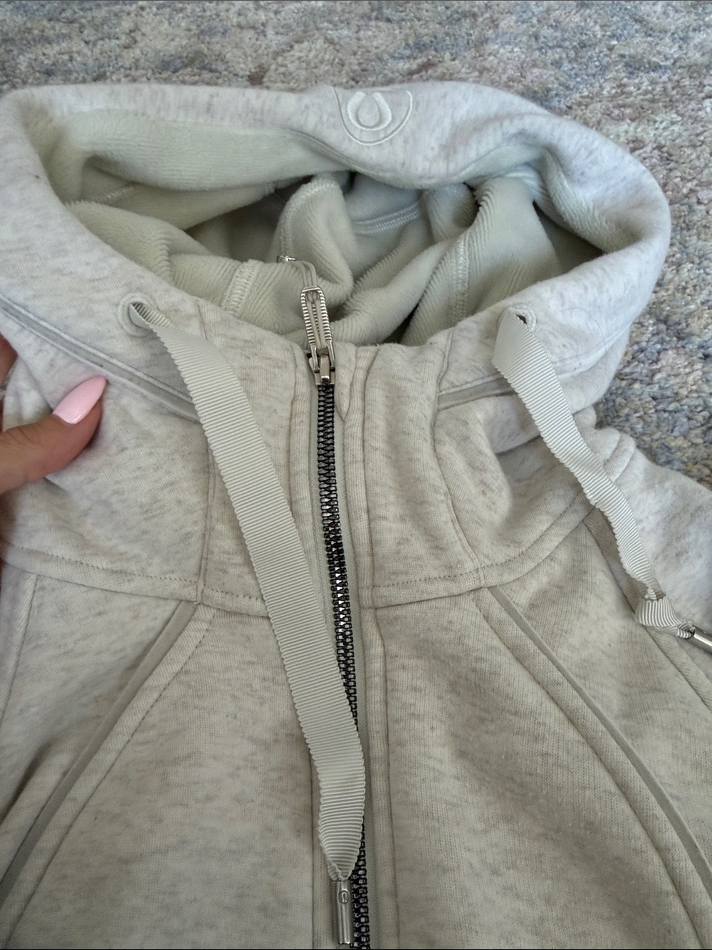 lululemon athletica Light Gray Full-Zip Hooded Jacket - Picture 5 of 7